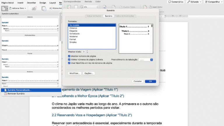 Como Fazer um Sumário o Word 365 de Forma Rápida e Eficiente