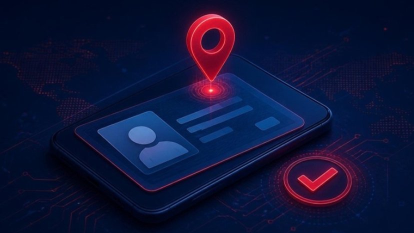 Celular com o e-Título aberto e marcador de mapa indicando o local de votação