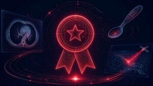 Medalha de inovação com circuitos, representando o Selo de Inovação SBC 2026