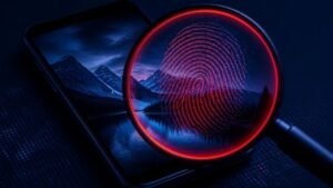 Como saber se uma imagem foi feita por IA: lupa revelando marca d'água digital em uma foto