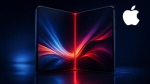 iPhone Duo: celular dobrável da Apple aberto mostrando a tela grande