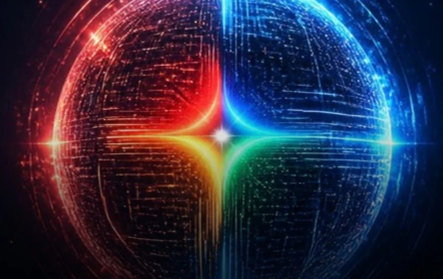 Ilustração de um cérebro digital trabalhando em código e documentos, representando o Gemini 4 Argon
